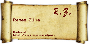 Remes Zina névjegykártya